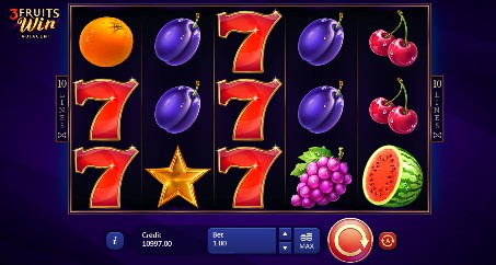 3 Fruits Win: 10 Lines Adjacent Casino Slots