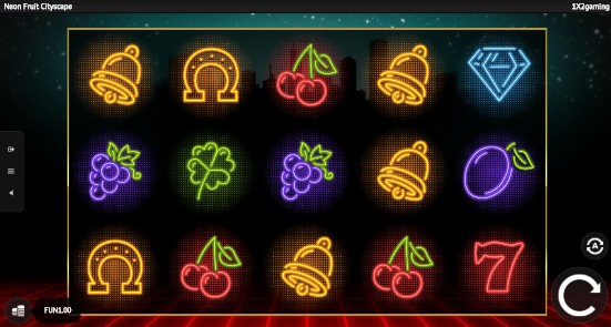 Neon Fruit Cityscape Casino Slots